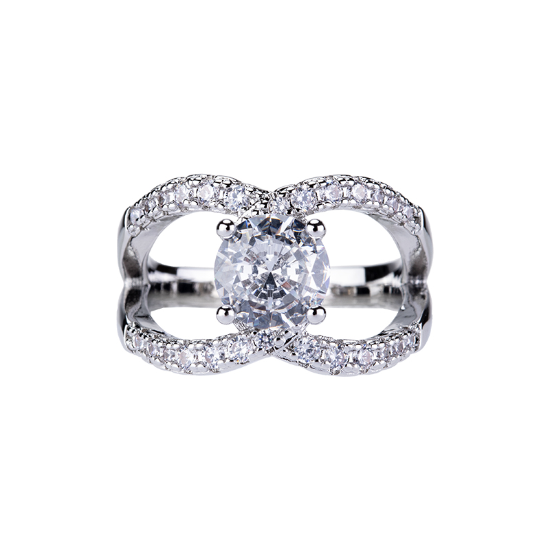 Streetwear Brand Jewelry - Cincin berlian Zirconia berkilau perak Sterling