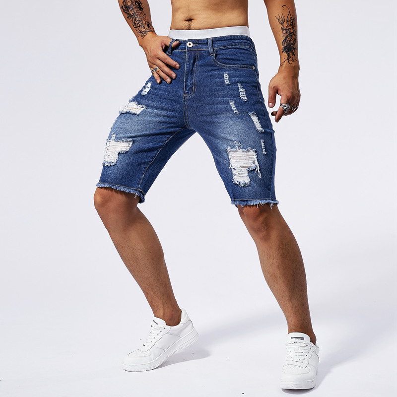 Celana Pendek Denim Robek Pria - Streetwear Brand Vintage ulasan dan harga