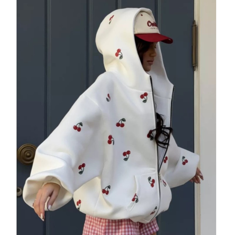 Jaket Sweter Gambar Ceri Wanit - Streetwear Brand Hoodies ulasan dan harga